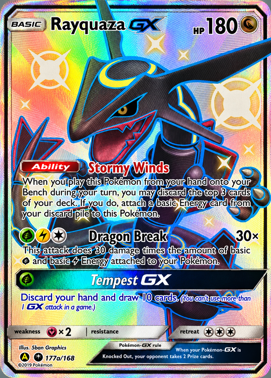 Rayquaza GX Pokémon kaart